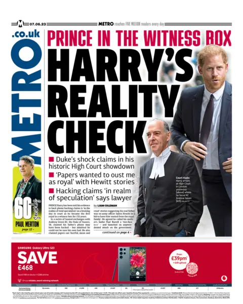 Metro front page
