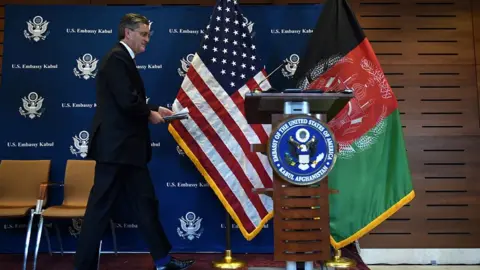 Getty Images US Special Representative for Afghanistan and Pakistan, Ambassador Richard Olson arrives for a press conference at the US Embassy in Kabul on December 6, 2015