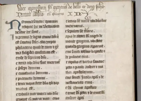 English Heritage Mid-15th Century inventory of relics