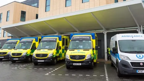 North Bristol NHS Trust Parked ambulances