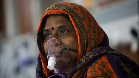 Getty Images Indian woman on oxygen