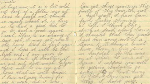 PRONI Hugh McKeown sent a hand written letter to his friend in Carrickfergus from a Germman prisoner of war camp