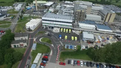 BBC Glan Clwyd Hospital site from the air