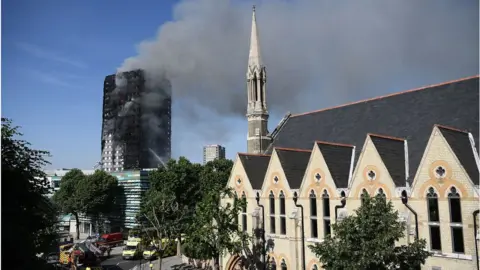 Getty Images Building on fire