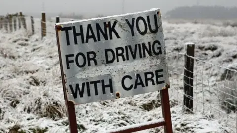 PA Light snow in Sheriffmuir, near Dunblane, as wintry showers are forecast for many parts of Scotland.