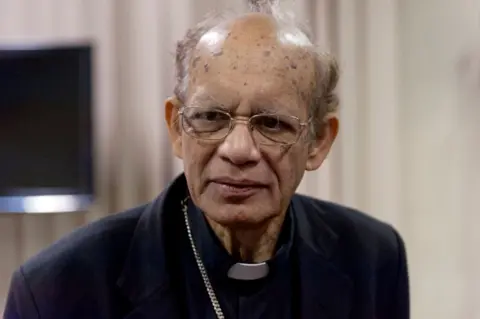 Getty Images Cardinal Oswald Gracias, Archbishop of Bombay, during the launch of the bishops' declaration on climate justice on 26 October 2018 in Rome, Italy.