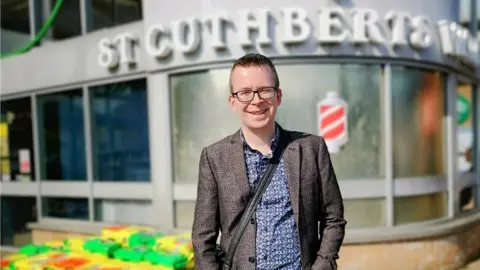 Graham Soult Graham Soult outside St Cuthbert's in Chester-le-Street