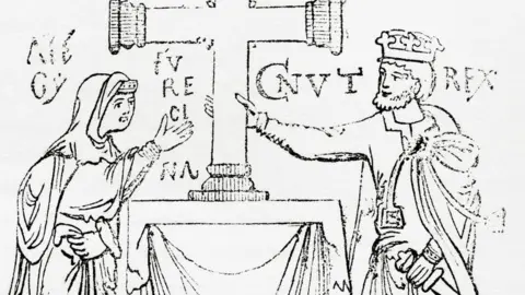 Universal History Archive/Getty Images Aelfgifu and Canute