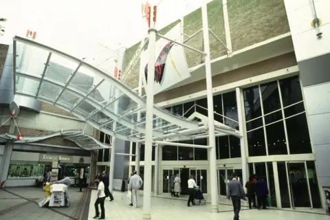 The Lister Gate entrance to the Broad Marsh in 1998