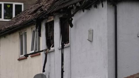 House in Rumney, Cardiff, following fire