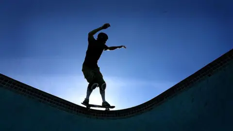 Getty Images Man on skateboard at a skate park