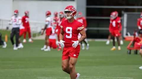 Getty Images Rees-Zammit during off-season workouts for the Kansas City Chiefs in May 