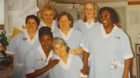 Carol with other staff members of the neonatal unit