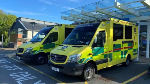 BBC A photo of the ambulances