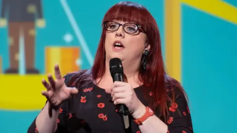 BBC/Angst/Neil Genower Angela Barnes on Mock the Week