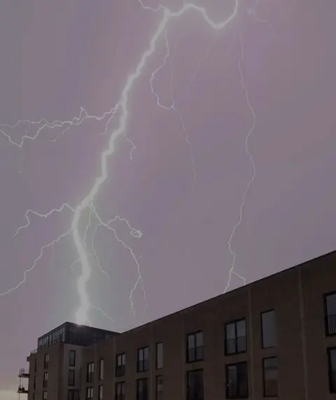 Josie / Weather Watchers Lightning lights up the sky in Bath
