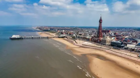 A seaside town from above