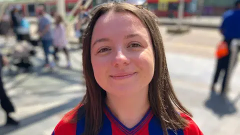 Caitlin Scullion in a Crystal Palace t-shirt