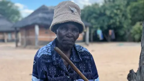 Julia Mlilo, 77, in Silonkwe village in south-western Zimbabwe
