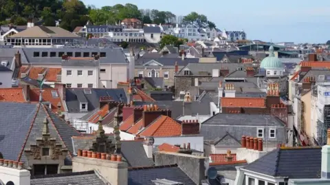 A row of houses in Guernsey.