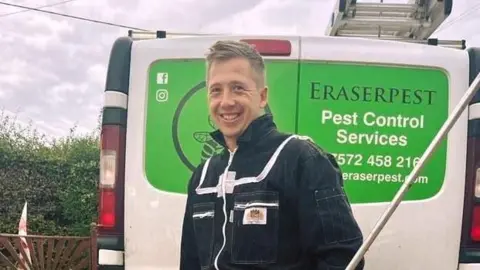 James Tennent James Tennent in front of his EraserPest van