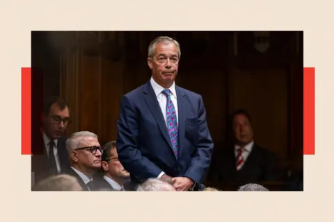 House of Commons Nigel Farage speaks during PMQ's