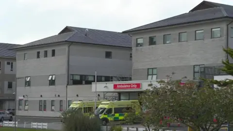 BBC The outside of the Royal Cornwall Hospital
