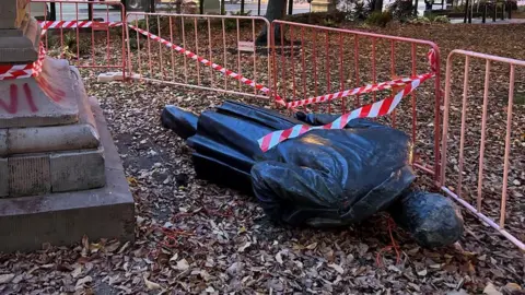 The William Crowther statue in Hobart was toppled by vandals