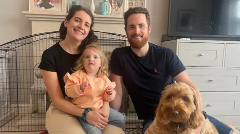 Family picture Bethan Wyn, from Carmathen, with her husband and daughter Mari Glyn