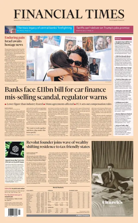  "Banks face £11bn bill for car finance mis-selling scandal, regulator warns."