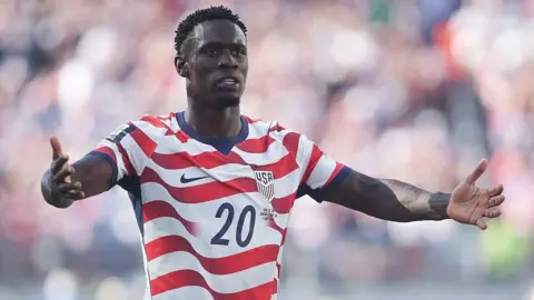Folarin Balogun of the United States celebrates his goal during the FIFA World Cup 2026 Round Of 32 match between USA and Bosnia and Herzegovina