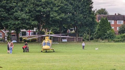 Air ambulance near Calverton Road