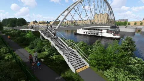 Nottingham City Council An artist's impression of the new bridge