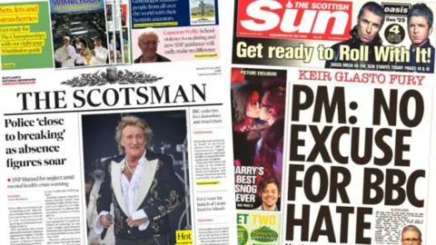 index picture combining the front pages of two newspapers