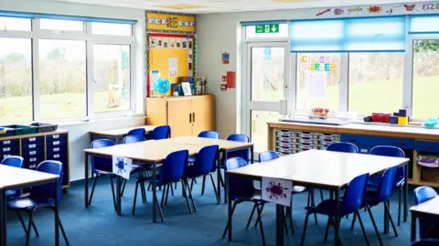 A stock image of a empty classroom