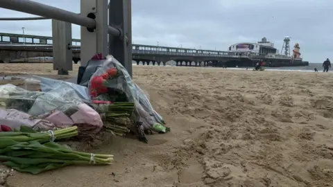 flowers on a beach