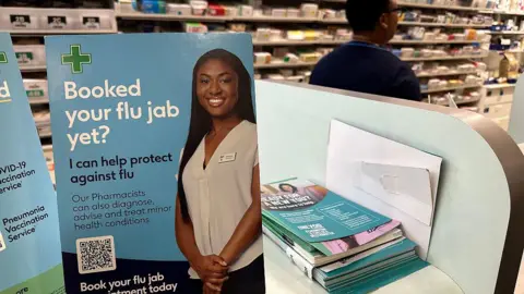 PA Media Pharmacy poster of flu vaccine appointments