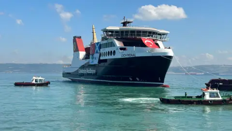 CMAL The MV Loch Indaal ferry at its official launch in Turkey