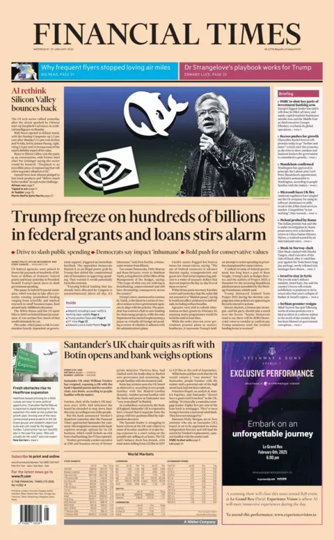 Financial Times front page 29 January 2025