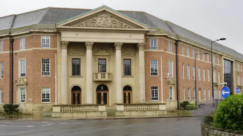 BBC Exterior shot of Derby City Council's Council House in Corporation Street