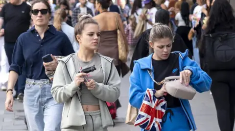 Getty Images Shoppers and visitors out on Oxford Street on 26th August 2024 in London, United Kingdom