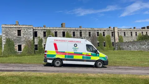 SJARS Image of Alderney Ambulance outside Fort Tourgis
