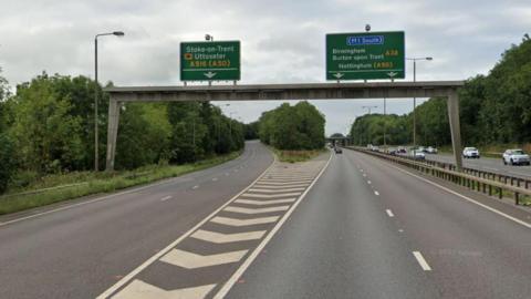 A516 slip road/A38 southbound in Derby