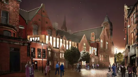 Chesterfield Borough Council An artist's impression brightly-lit Victorian-style building