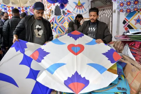 BILAWAL ARBAB/EPA Workers prepare traditional kites at a workshop ahead of the upcoming Basant festival in Peshawar, in Peshawar, Pakistan, 03 February 2026. 