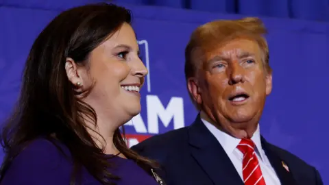 Getty Images Image shows Stefanik and Trump