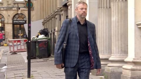 Lee Hawthorne arriving at Bristol Crown Court