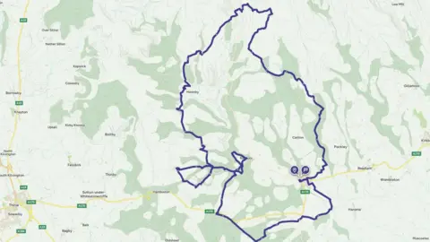 Ordnance Survey The walking route