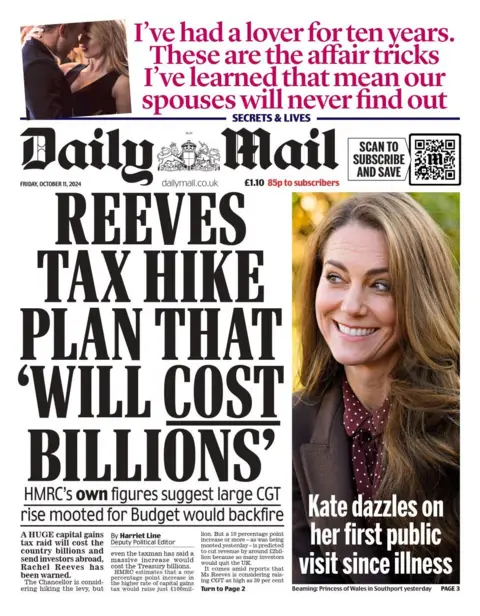 Daily Mail front page on 11/10