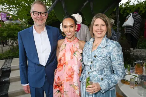 Getty Images Mark Diacono, Myleene Klass and Catherine MacDonald attend The Boodles Garden designed by Catherine MacDonald of Landform Consultants at the RHS Chelsea Flower Show 2026 on May 18, 2026 in London, England. 